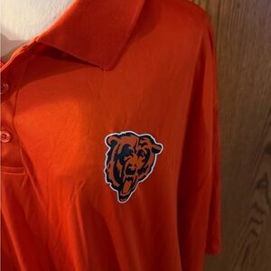 Big and Tall Fanatics Bright Orange Polo Shirt with Chicago Bears Logo